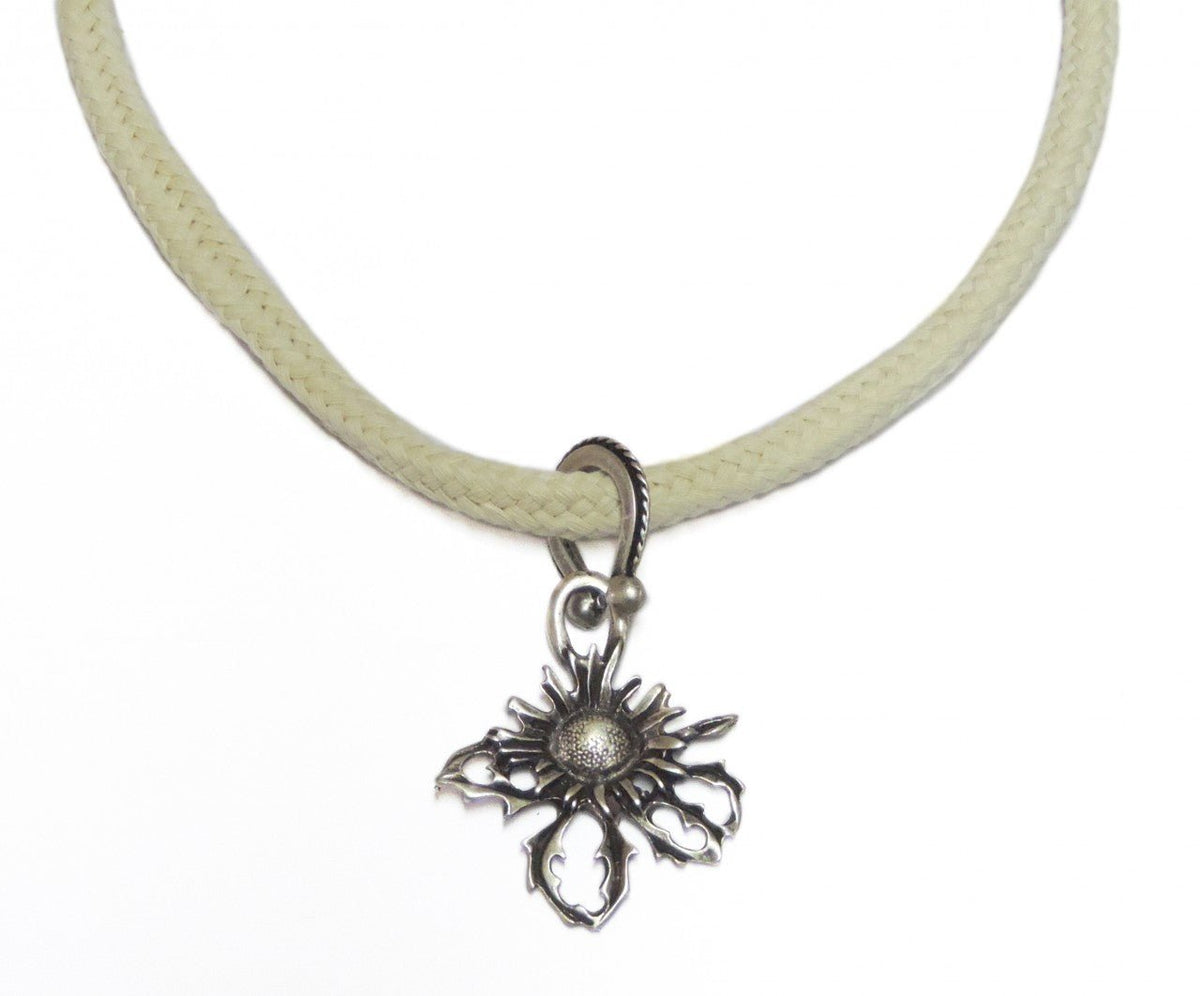 Kette - Kordelkette mit Edelweiß, beige - Dirndl.com