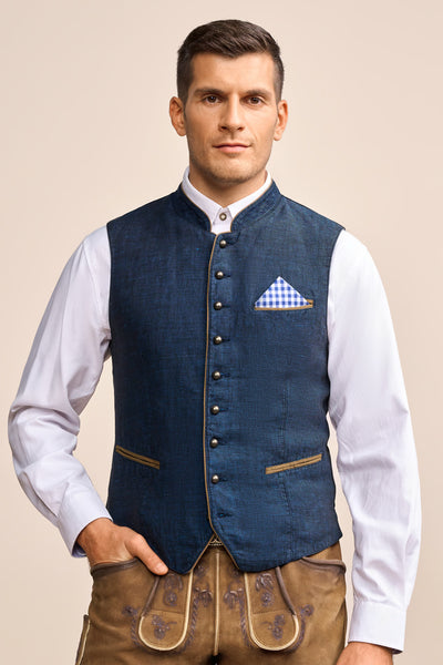Weste Platzhirsch blau – Trachtenweste von Krüger | dirndl.com