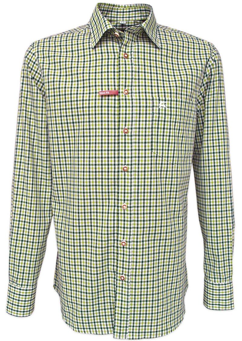 Trachtenhemd - Trachtenhemd Klaas grün langarm - Dirndl.com