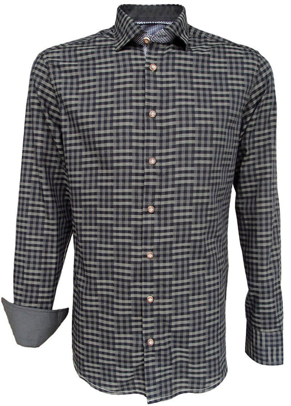Trachtenhemd - Trachtenhemd Taro dunkelgrau langarm - Dirndl.com