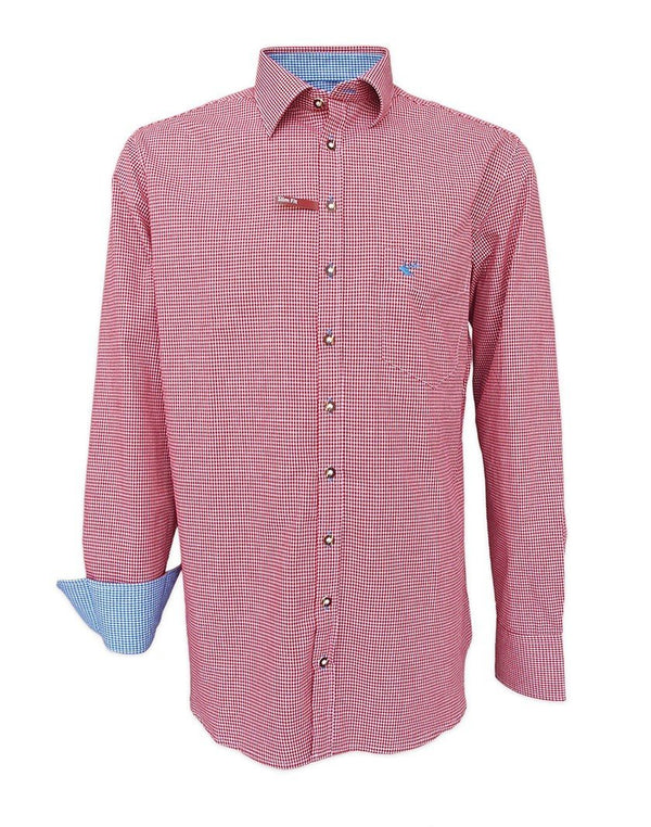 Trachtenhemd - Trachtenhemd Chuck rot langarm - Dirndl.com