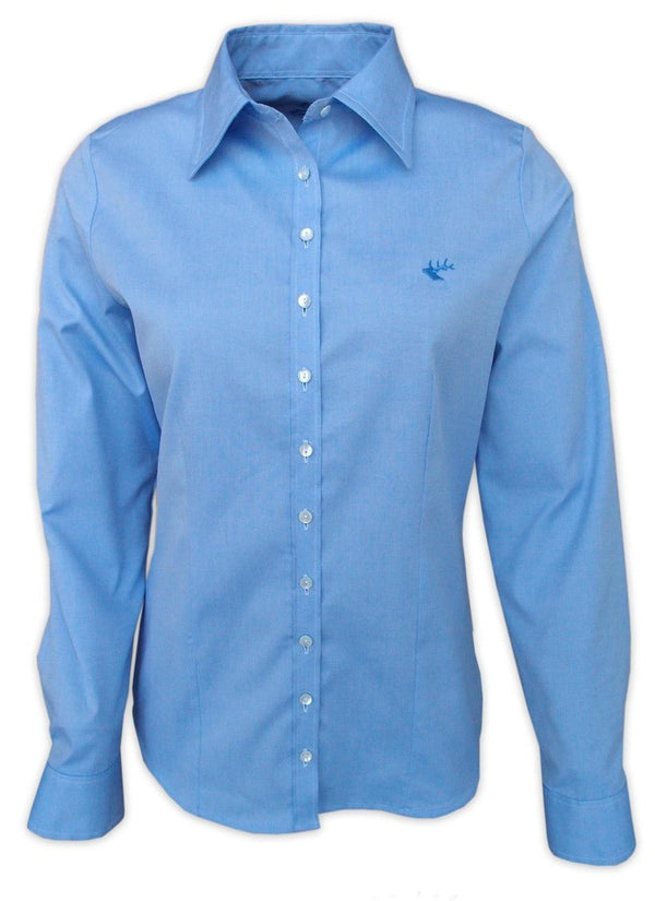 Trachtenbluse - Trachtenbluse Thea blau - Dirndl.com