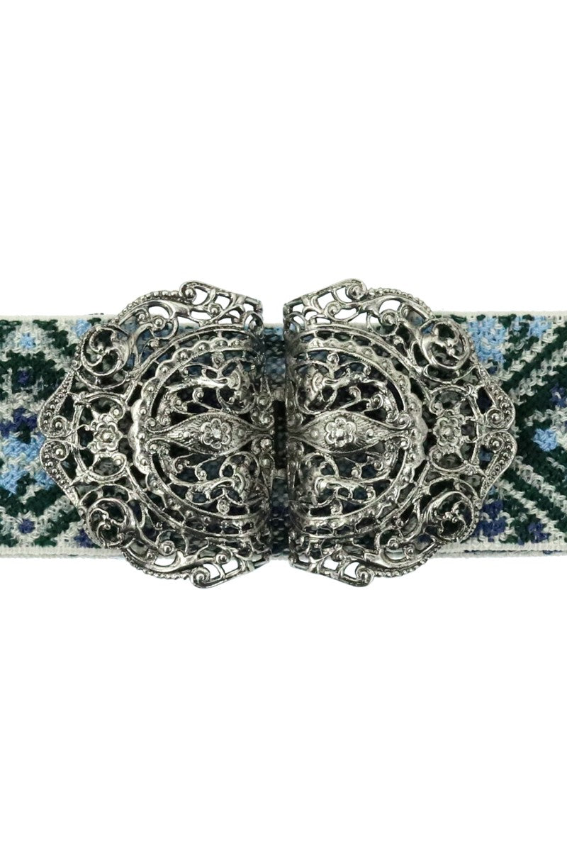 Trachtengürtel Ewa blau silber