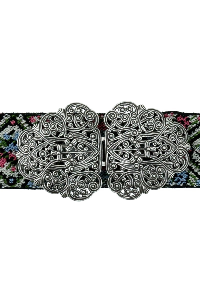 Trachtengürtel Ina rosa-blau silber