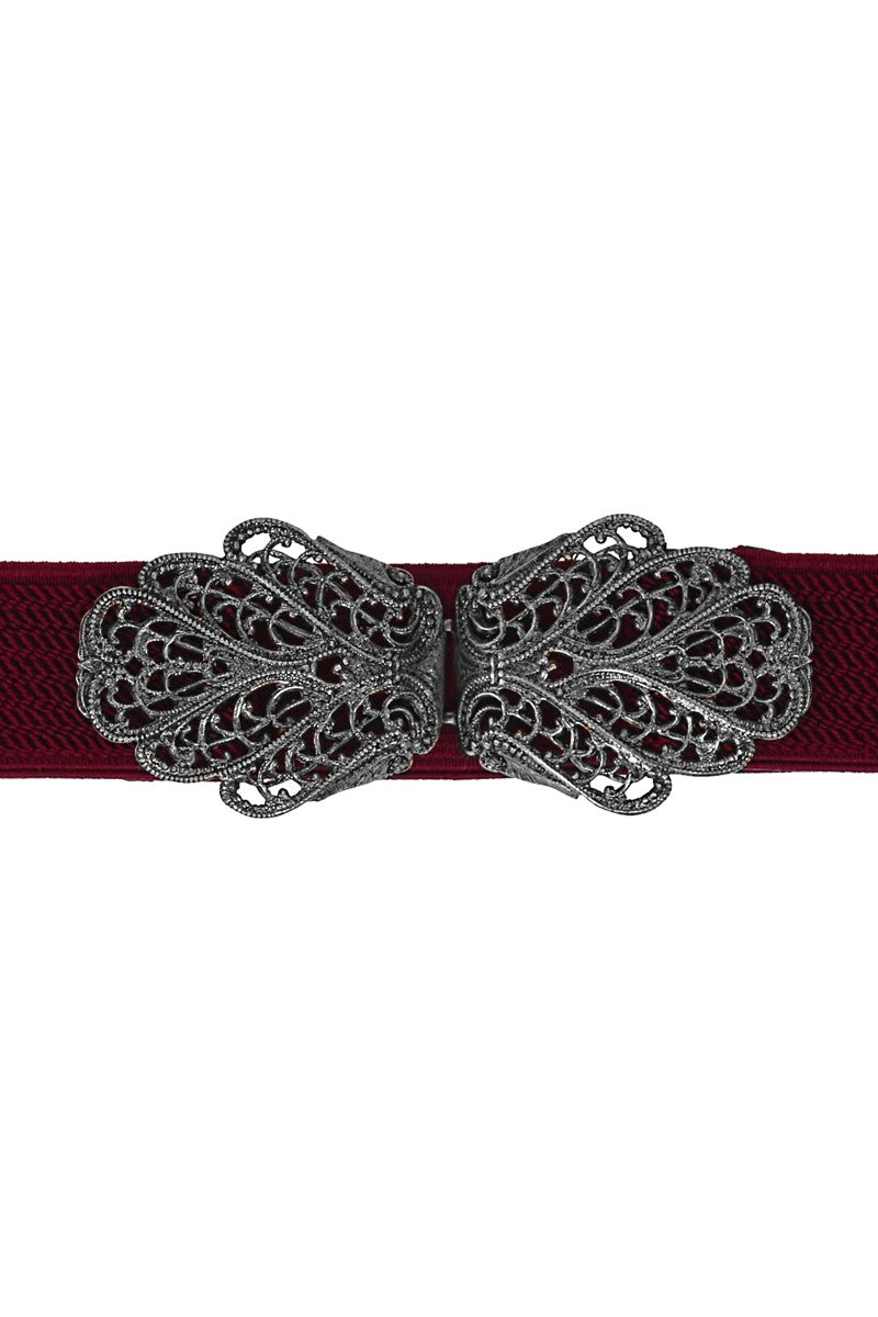 Trachtengürtel Malin bordeaux silber