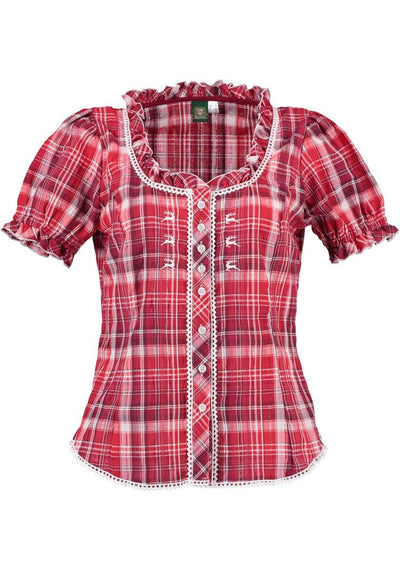 Trachtenbluse - Damenbluse Brigitte rot - Dirndl.com