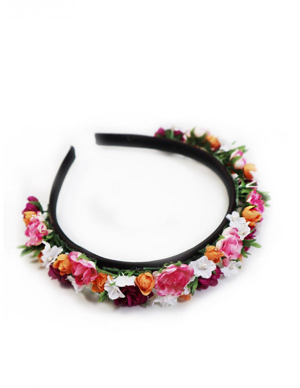 Haarreifen - Blumen - Haarreif lila - orange - Dirndl.com