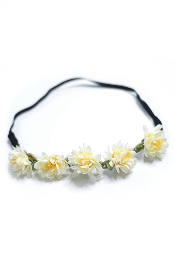 Haarband - Haarband mit hellgelben Sommerblüten - Dirndl.com
