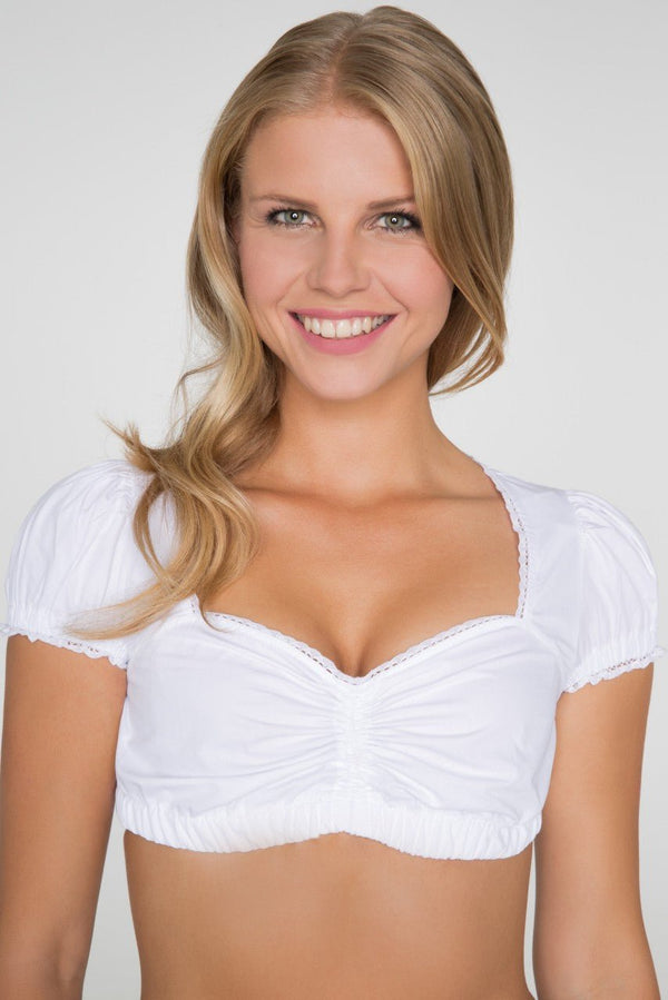 Dirndlbluse - Bluse Selma kurz Baumwolle - Dirndl.com