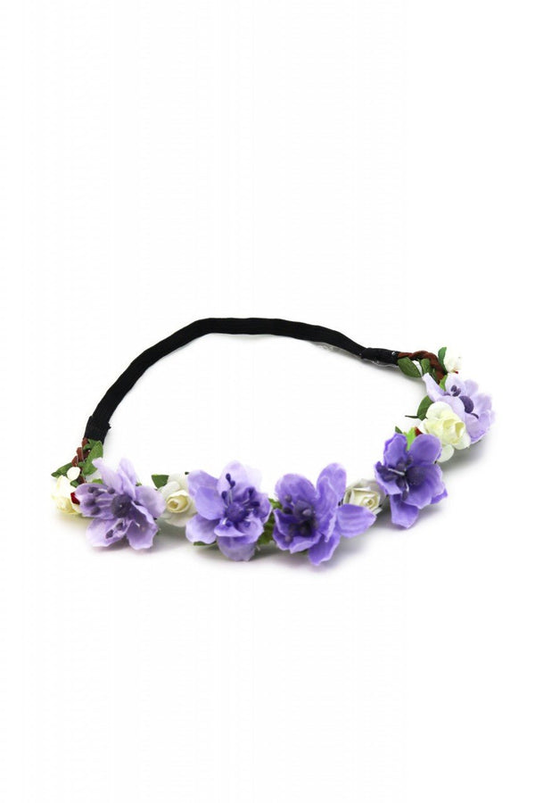 Haarband - Haarband mit lila Frühlingsblüten - Dirndl.com