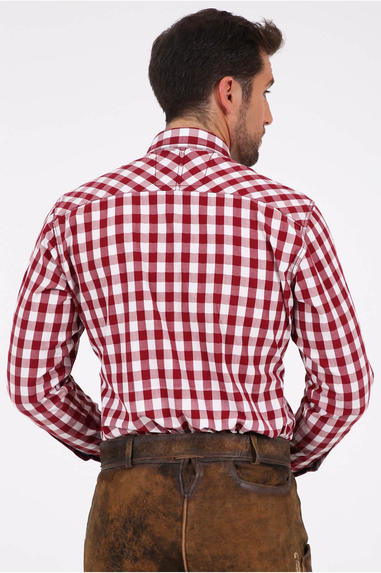 Trachtenhemd - Trachtenhemd Armin rot langarm - Dirndl.com