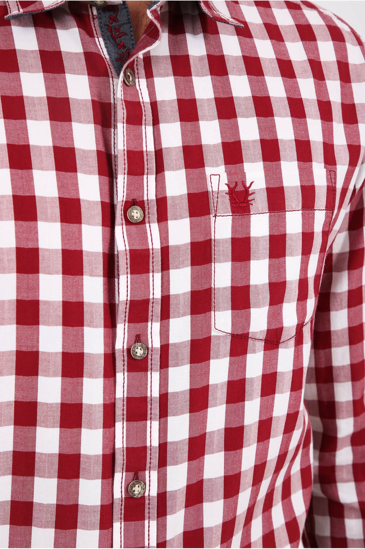 Trachtenhemd - Trachtenhemd Armin rot langarm - Dirndl.com