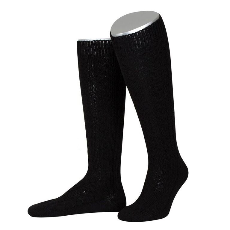 Trachtenkniestrumpf in Schwarz – Trachtenstrümpfe von Lusana | dirndl.com