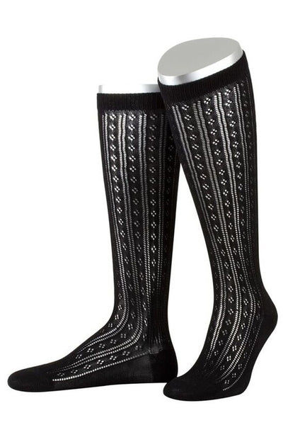 Strumpf - Spitzenkniestrumpf Anne in Schwarz - Dirndl.com