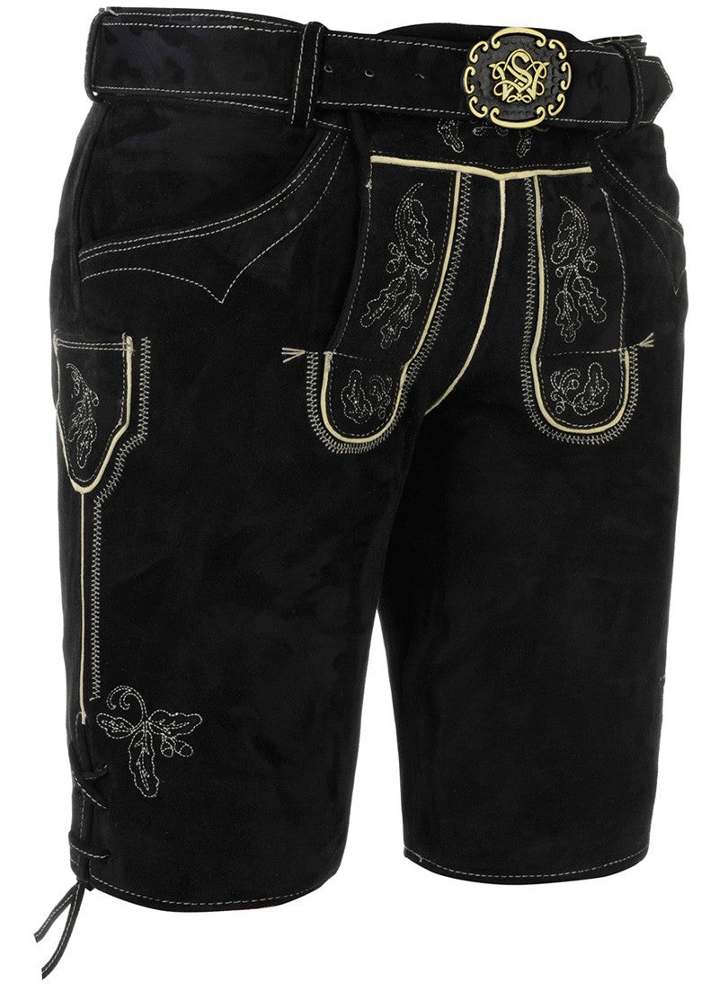 Lederhose - Lederhose Veith schwarz kurz - Dirndl.com