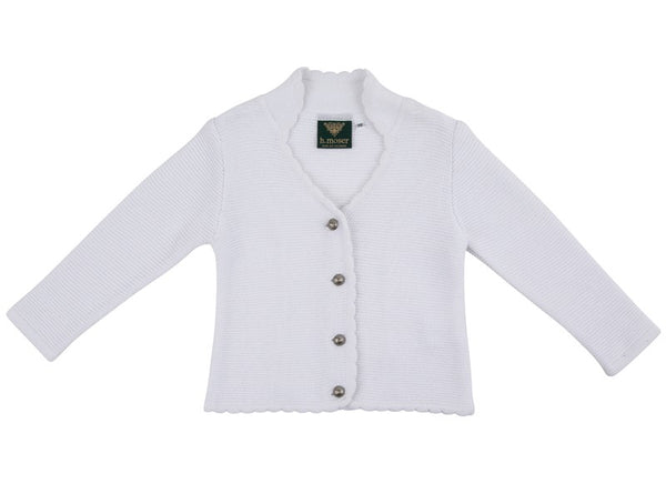 Trachtenstrickjacke - Kinderstrickjacke Hofstetten weiß - Dirndl.com