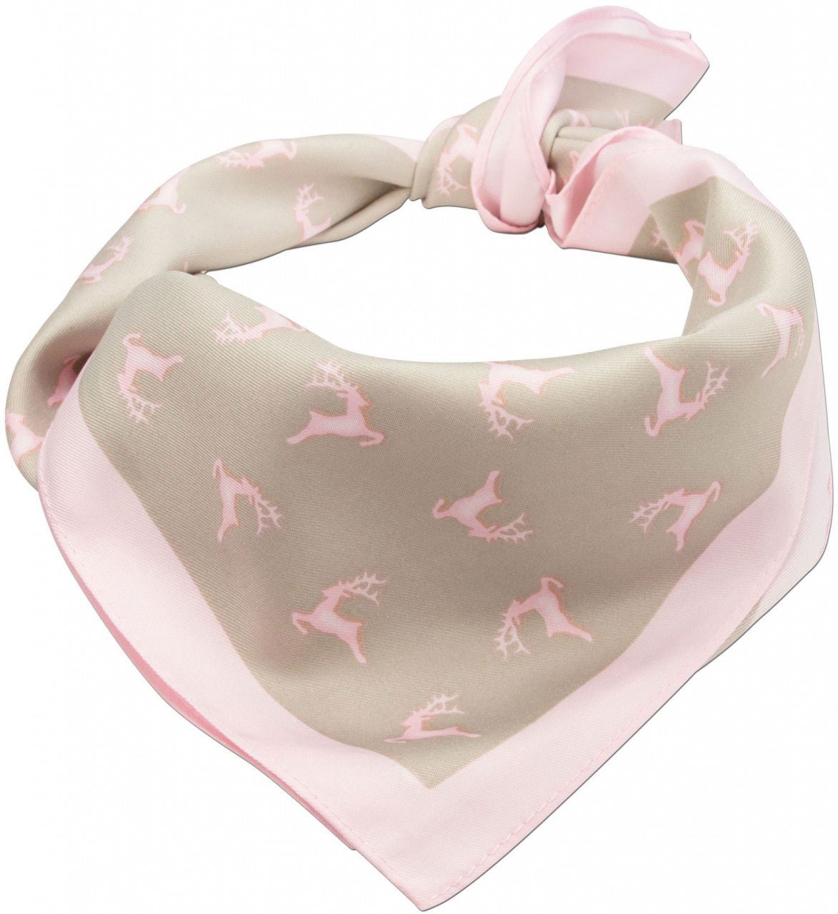 Trachtentuch - Trachten Tuch Hirschfestl rosa - beige - Dirndl.com