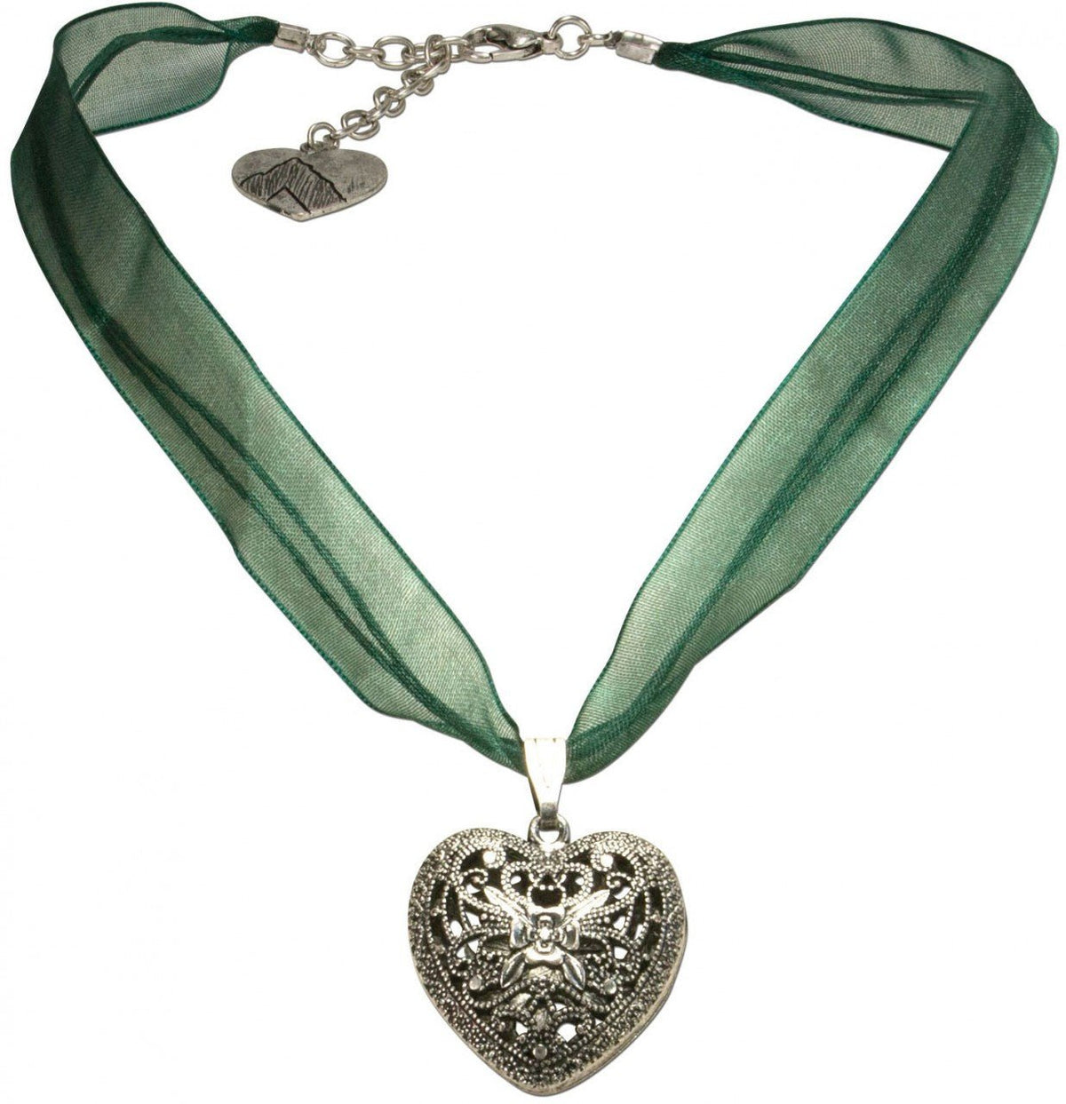 Kette - Organza Trachtenkette Viktoria grün - Dirndl.com