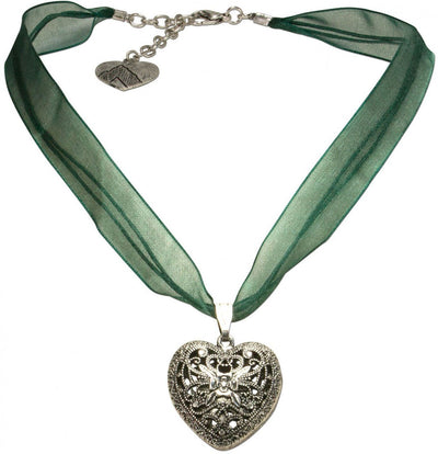 Kette - Organza Trachtenkette Viktoria grün - Dirndl.com