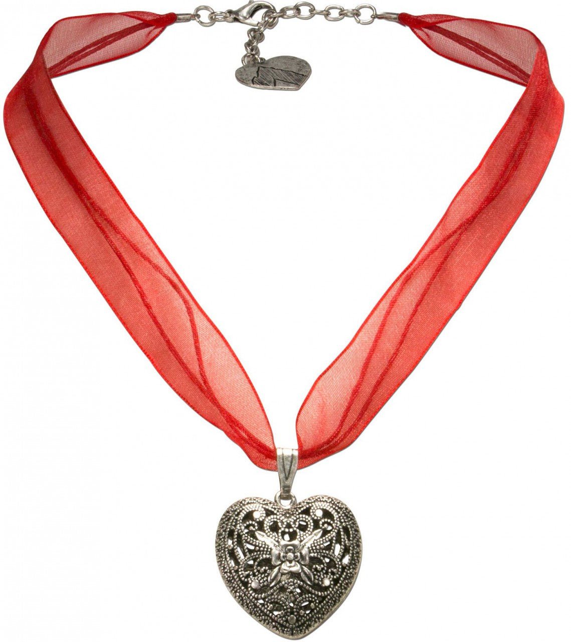 Kette - Organza Trachtenkette Viktoria rot - Dirndl.com