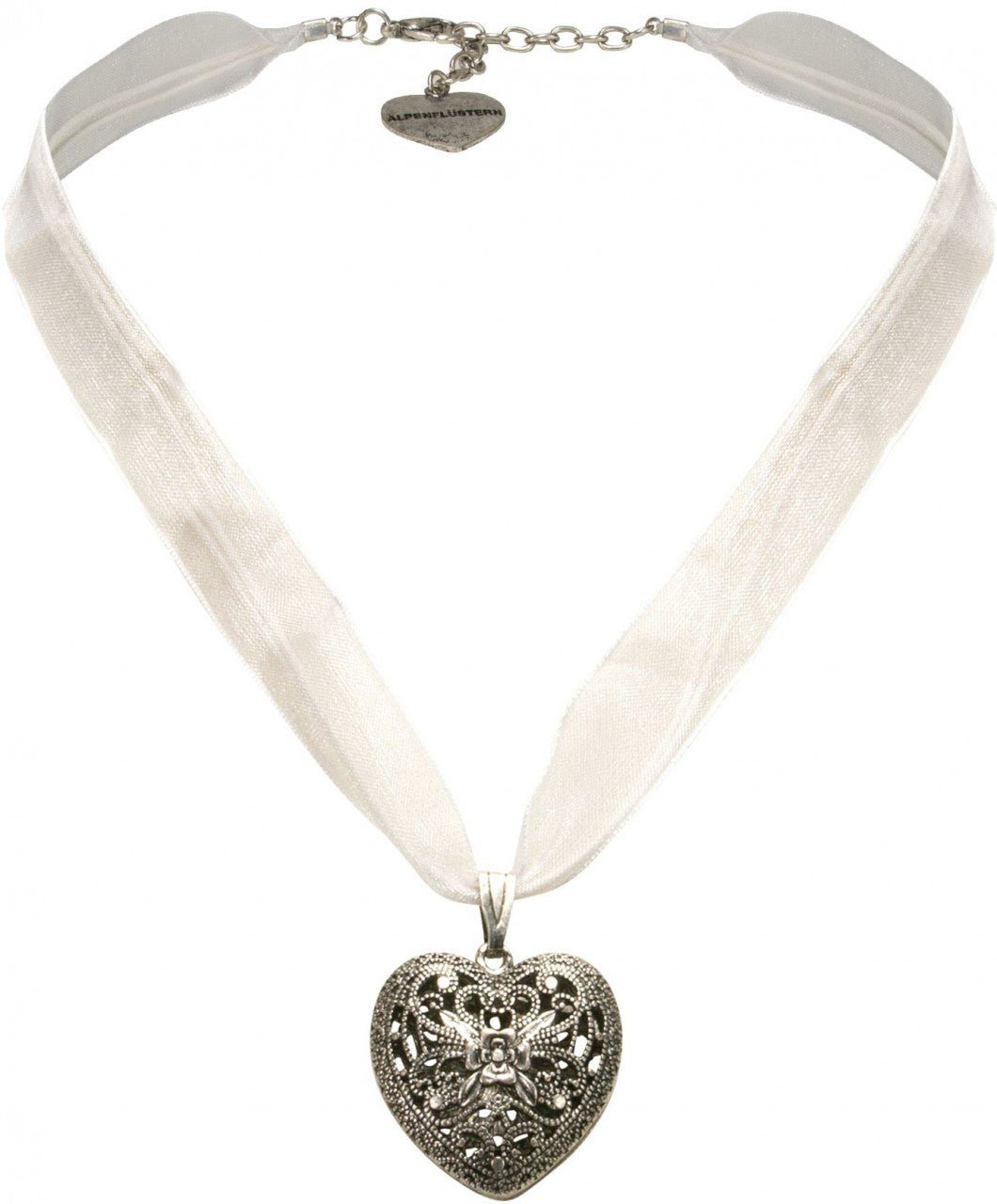 Kette - Organza Trachtenkette Viktoria weiß - Dirndl.com