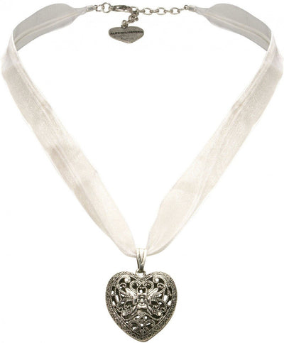 Kette - Organza Trachtenkette Viktoria weiß - Dirndl.com
