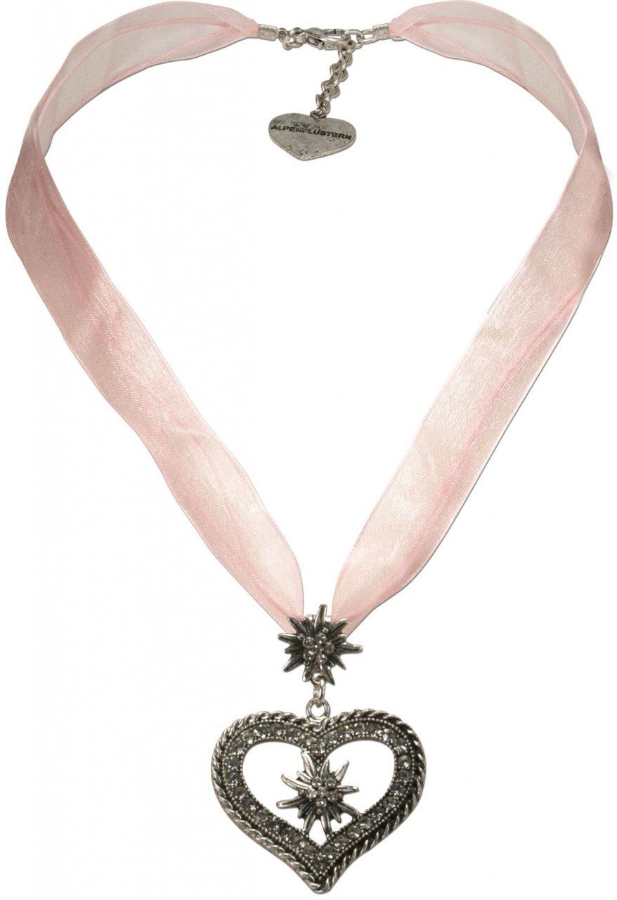 Kette - Organza Trachtenkette Maria rosé - Dirndl.com