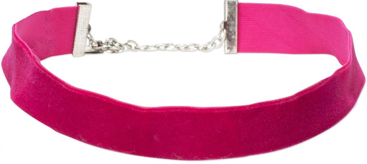 Kropfband - Trachten Samtkropfband breit pink - Dirndl.com