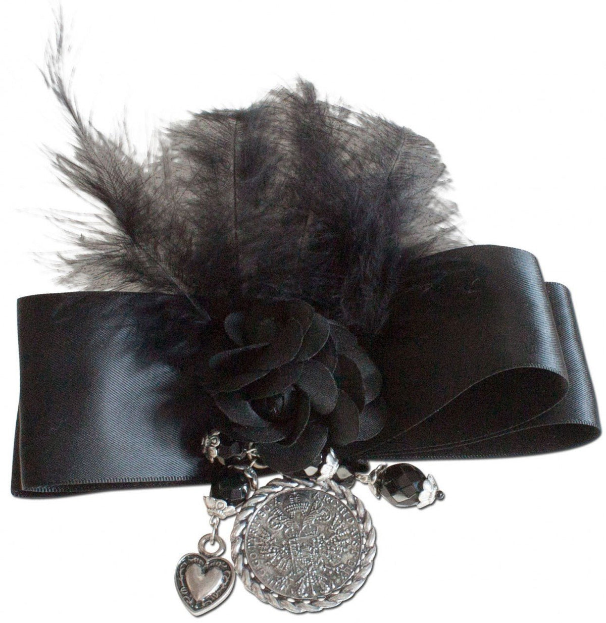 Anstecker Brosche - Trachten Brosche Herz & Rose - Dirndl.com