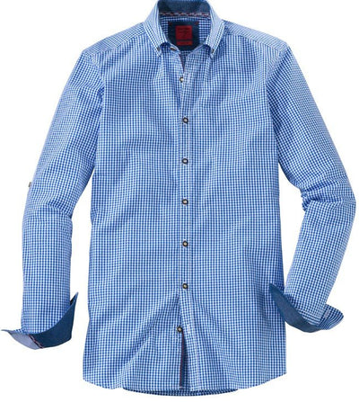 Trachtenhemd - Olymp Hemd Trachtenhemd blau/weiss langarm - Dirndl.com