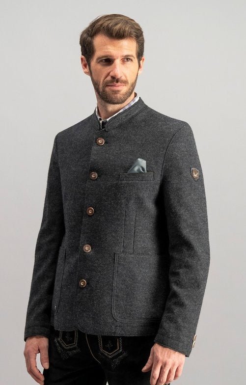 Trachtenjanker - Trachtenjacke Wolfgang anthrazit - Dirndl.com