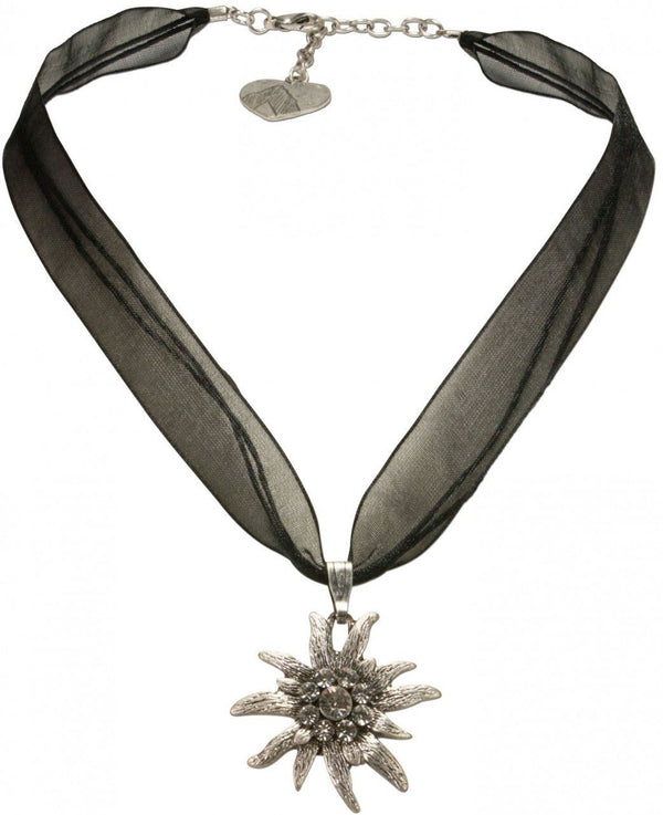 Kette - Organza Trachtenkette Theresa schwarz - Dirndl.com