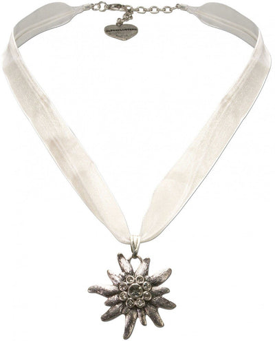 Kette - Organza Trachtenkette Theresa weiß - Dirndl.com