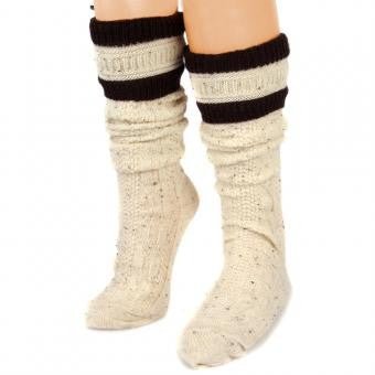Strumpf - Trachtenstrumpf lang natur - braun - Dirndl.com