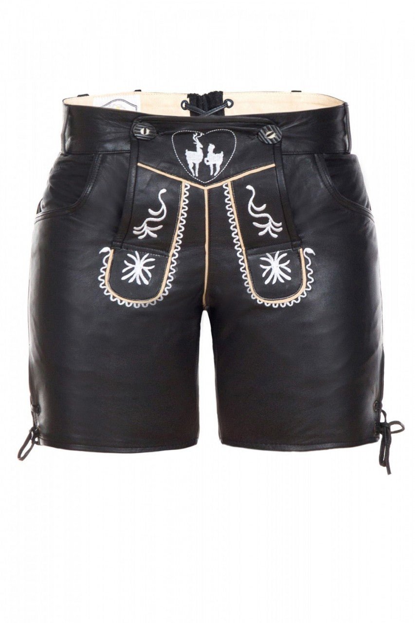 Lederhose - Ledershorts Merida schwarz - Dirndl.com