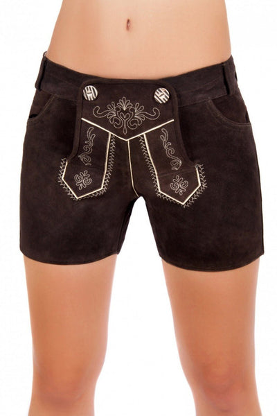 Lederhose - Ledershorts Romina braun - Dirndl.com