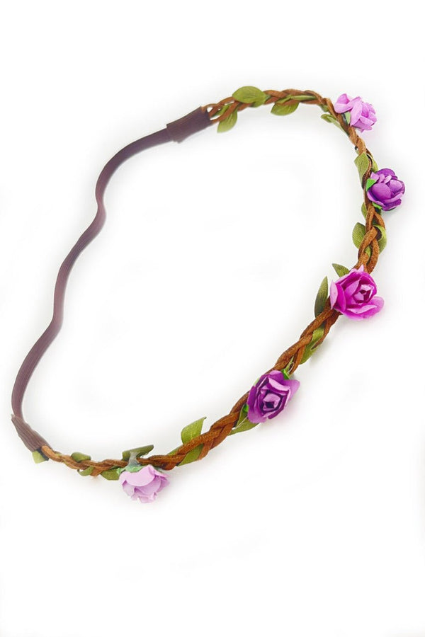 Haarband - Filigranes Haarband mit kleinen lila Blüten - Dirndl.com