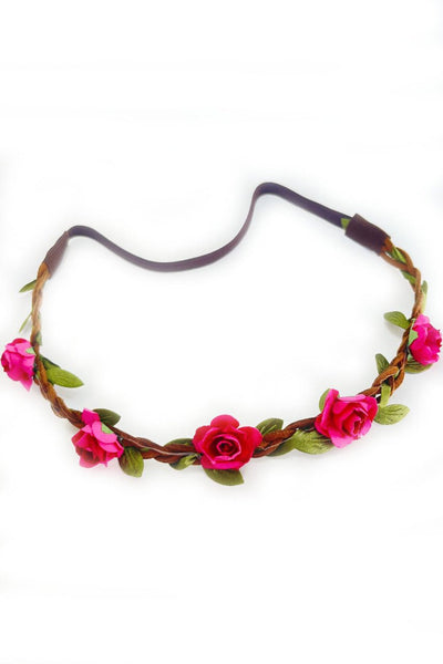 Haarband - Filigranes Haarband mit kleinen pinken Blüten - Dirndl.com