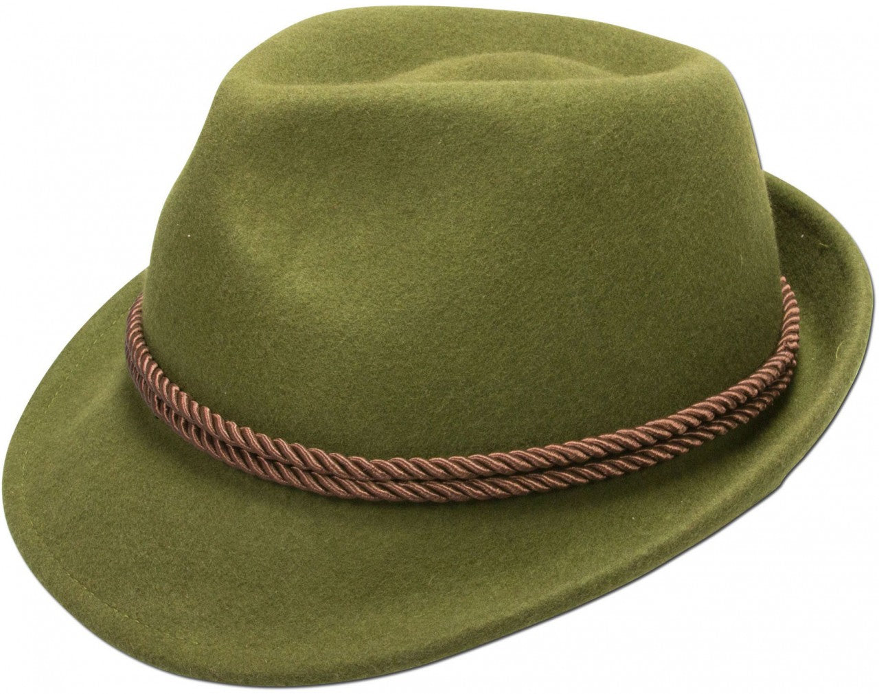 Traditional Felt Hat with Cord Green
