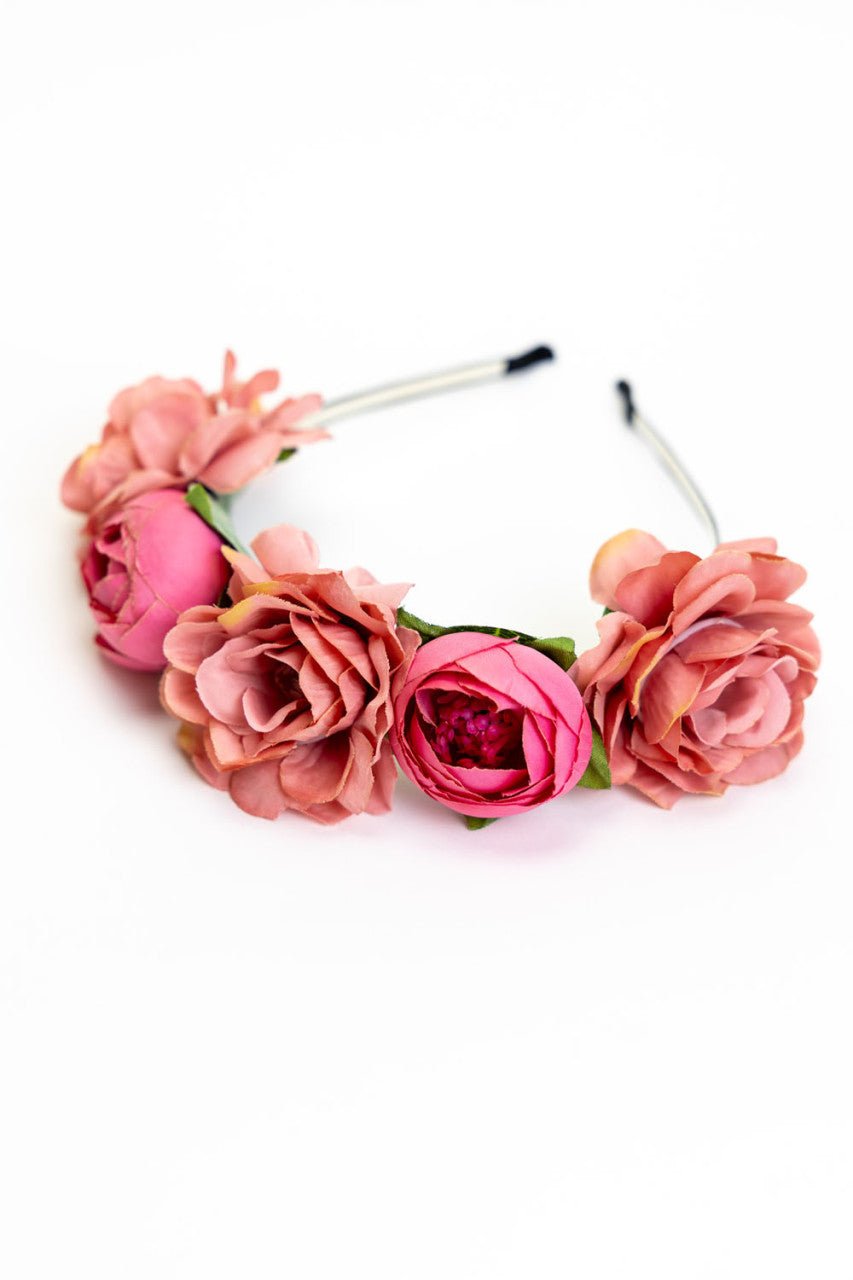 Haarreifen - Haarreif Pink Blossoms - Dirndl.com
