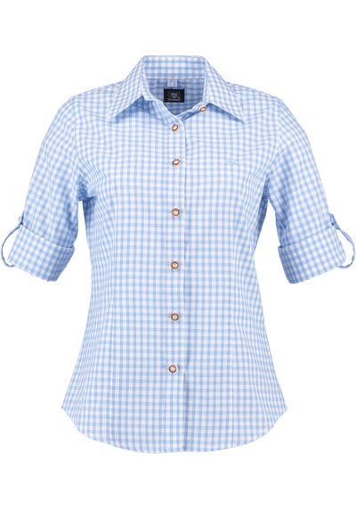 Trachtenbluse - Damenbluse Caroline hellblau - Dirndl.com