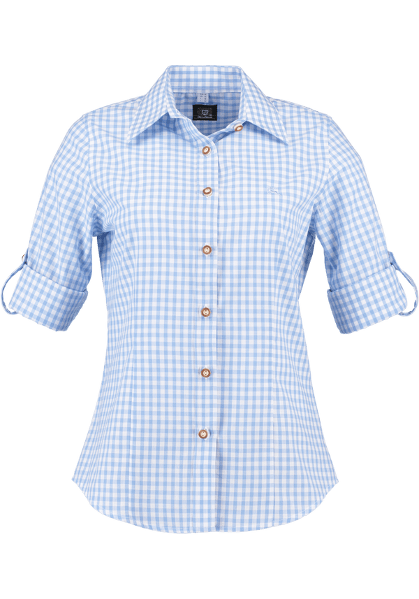 Trachtenbluse - Damenbluse Caroline hellblau - Dirndl.com