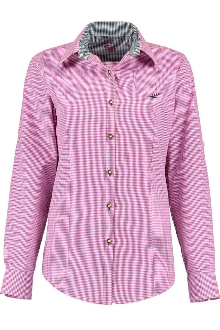 Trachtenbluse - Damenbluse Lara bordeaux - Dirndl.com