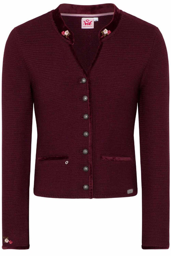 Trachtenstrickjacke - Strickjacke Malta rot - Dirndl.com