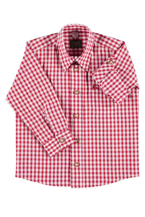Trachtenhemd - Kinderhemd Michl rot - Dirndl.com