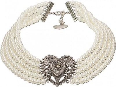 Kette - Perlen - Collier Eugenie cremeweiß - Dirndl.com
