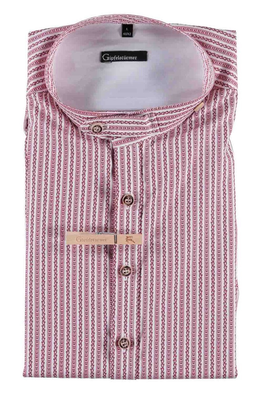 Trachtenhemd - Herrenhemd Remo rot langarm - Dirndl.com