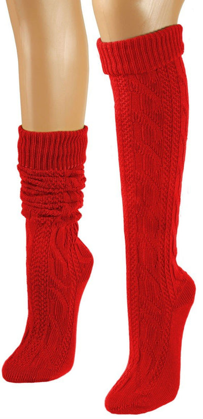 Strumpf - Trachtensocken rot knielang - Dirndl.com