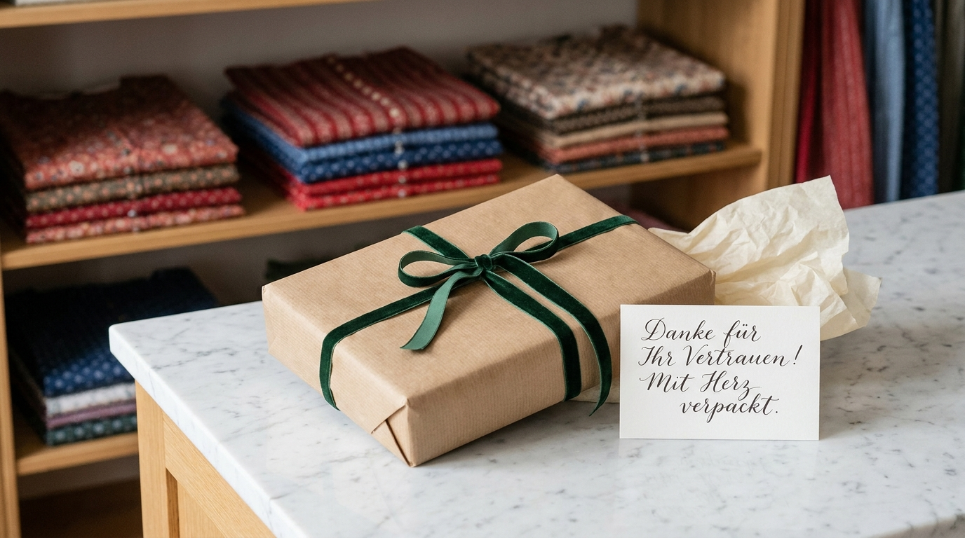 Sorgfältig verpackte Trachtenmode-Bestellung von Dirndl.com