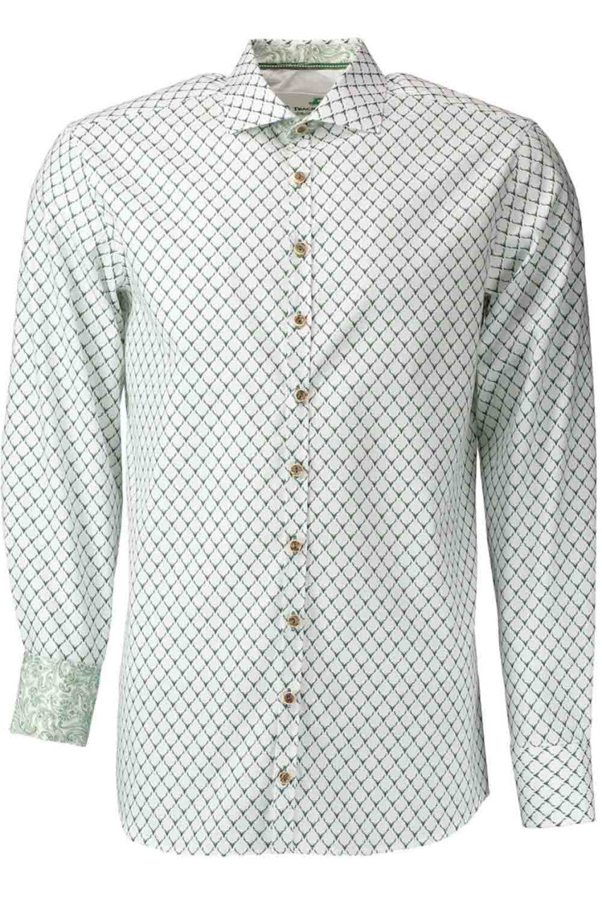 Trachtenhemd - Herrenhemd Silvio grün langarm - Dirndl.com
